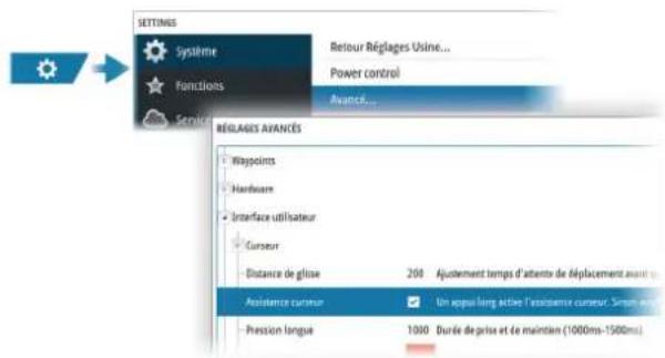 SIMRAD NSO evo3S - Personnalisation de la fonction Appui long - 1