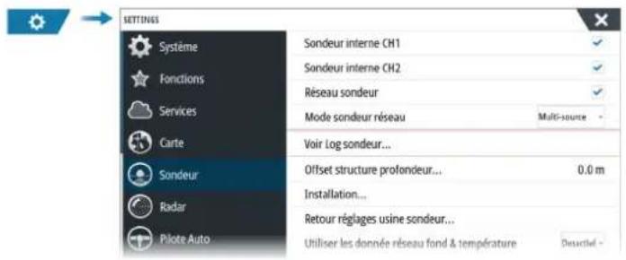 SIMRAD NSO evo3S - Paramètres sondeur - 1