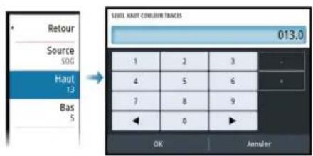 SIMRAD NSO evo3S MPU - Couleur des traces en fonction des données - 2