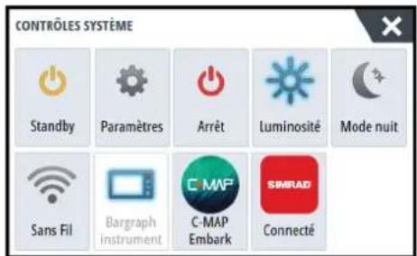SIMRAD NSO evo3S MPU - Boîte de dialogue Contrôles système - 1