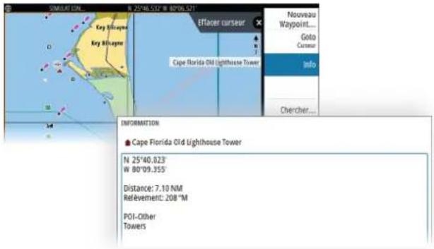 SIMRAD NSO evo3S MPU - Affichage des informations sur les éléments de la carte - 4