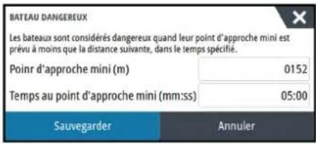 SIMRAD NSO evo3S MPU - Définition d'un bateau comme dangereux - 1