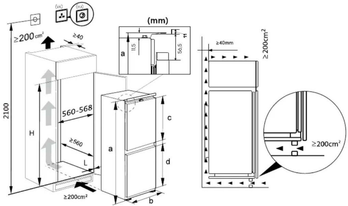 HISENSE RB3B250NEWE1 - Geïntegreerde Koelkast Vriezer - 1