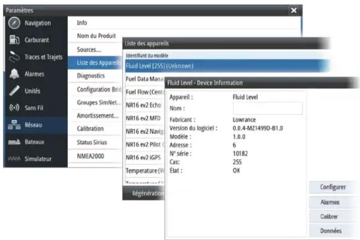 SIMRAD Sensor - Configuration des capteurs - 1