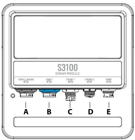 SIMRAD S3100 - Connecteurs et LED - 1