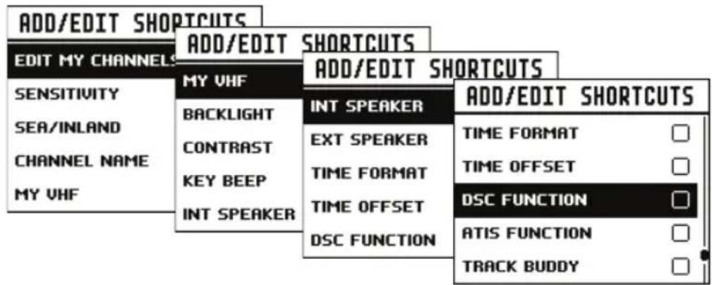 SIMRAD RS40 - Add/Edit shortcuts - 1