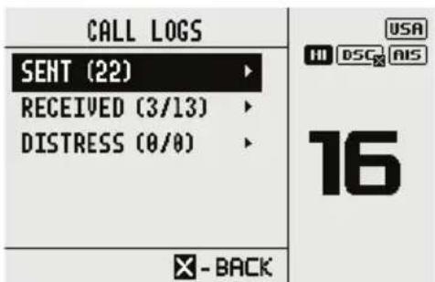 SIMRAD RS100-B - Journaux d'appels - 1