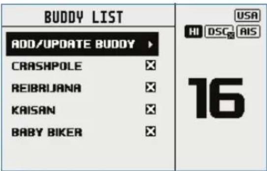 SIMRAD RS40-B - Select buddy (Sélectionner un contact) - 1