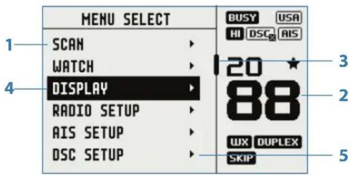 SIMRAD RS40-B - Comment afficher et parcourir les menus - 1