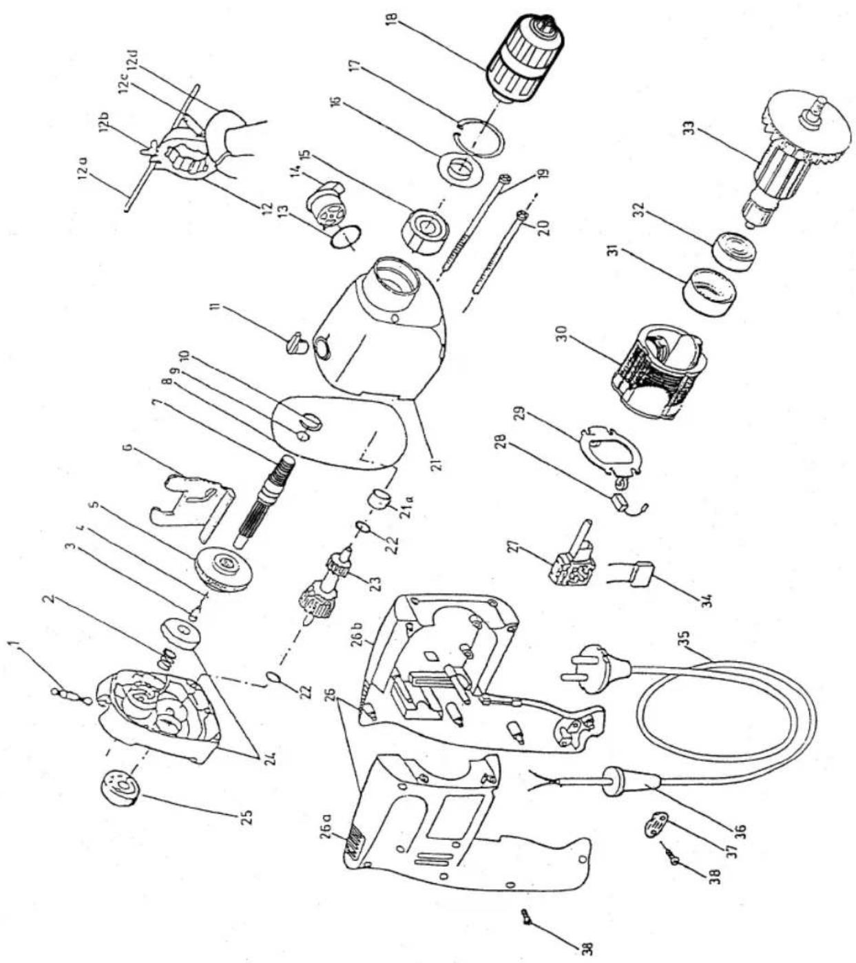 EINHELL BMS 800 - Ersatzteilzeichnung BMS 800 Quick, Art.-Nr. 42.592.20, I.-Nr. 91015 - 1