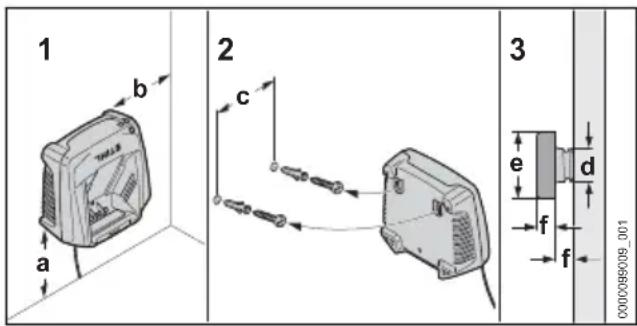 STIHL AL 501 - Mounting the charger on a wall - 1
