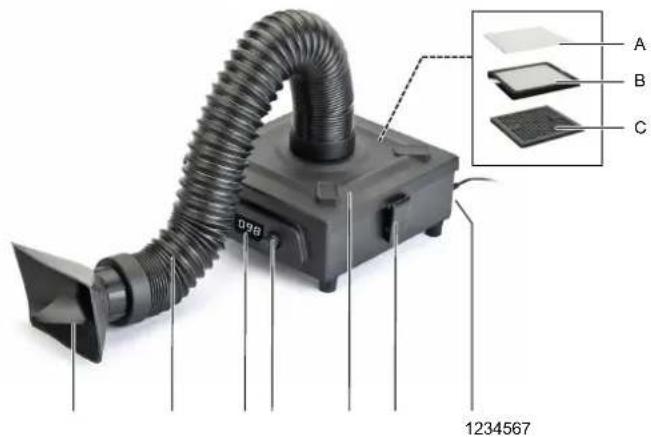 Toolcraft FE-300 - Schädlichen Rauch und Partikel ausfiltern - 1