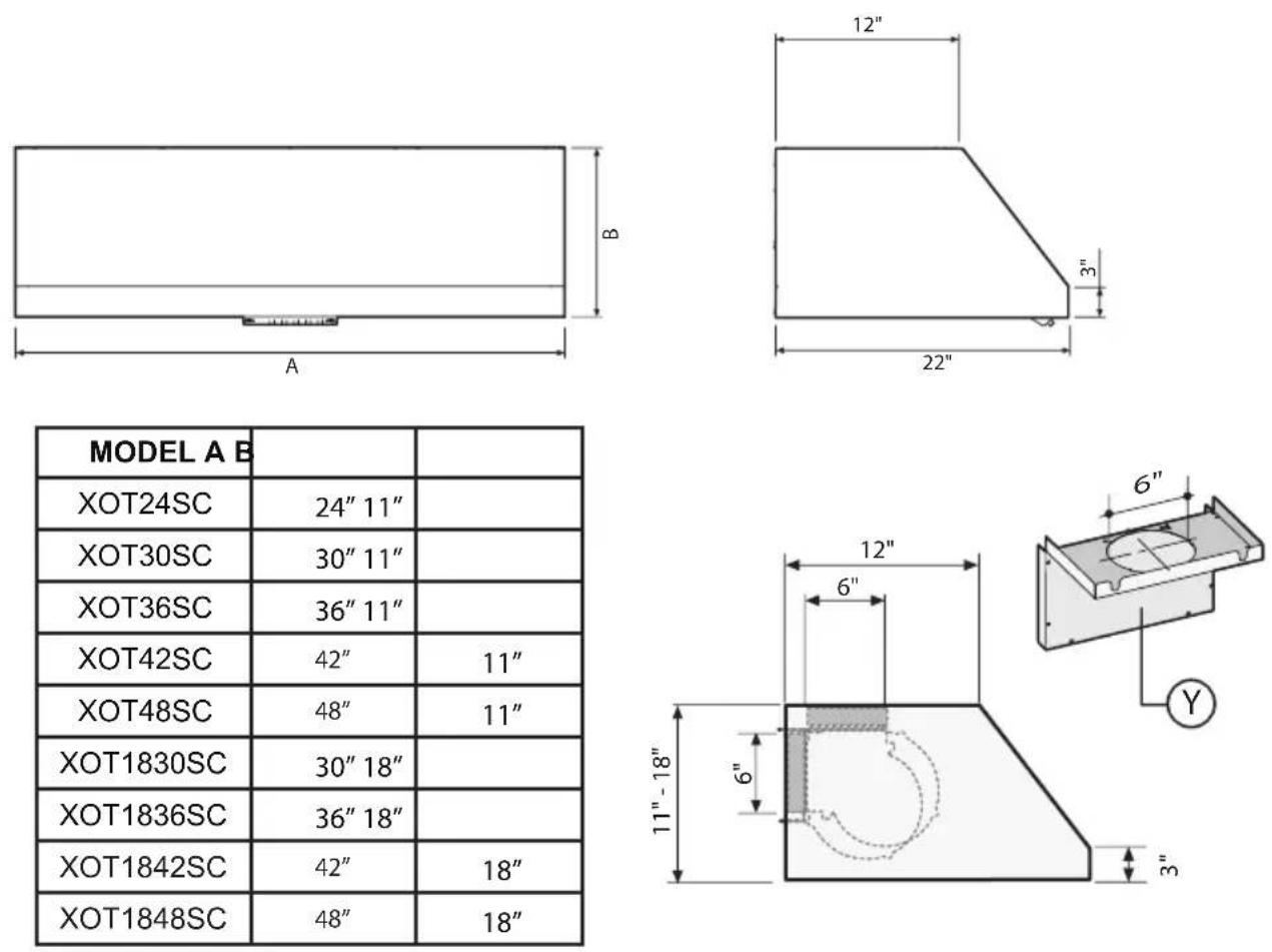 XO XOT42SC - DIMENSIONS - 1