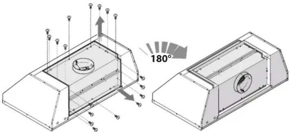XO XOIL4819SC - TO CONVERT THE UNIT FROM TOP EXHAUST TO REAR EXHAUST FOLLOW THESE SIMPLE STEPS: - 2