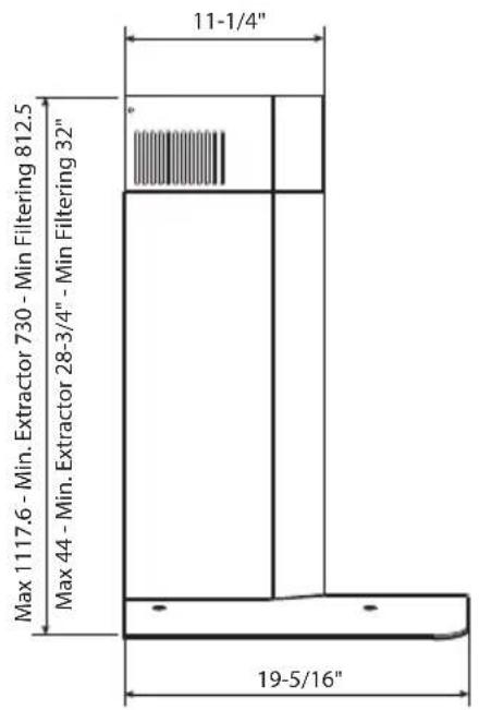XO XOM36GC - DIMENSIONS - 1