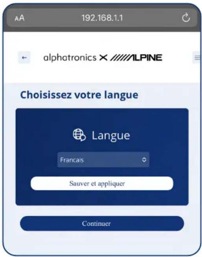 Alphatronics STREAM 2 - Choix de la langue - 1