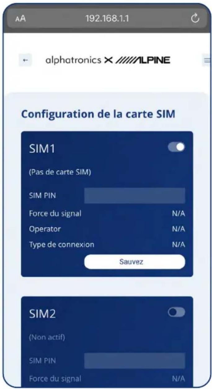 Alphatronics STREAM 2 - CONFIGURATION DE LA CARTE SIM - 1