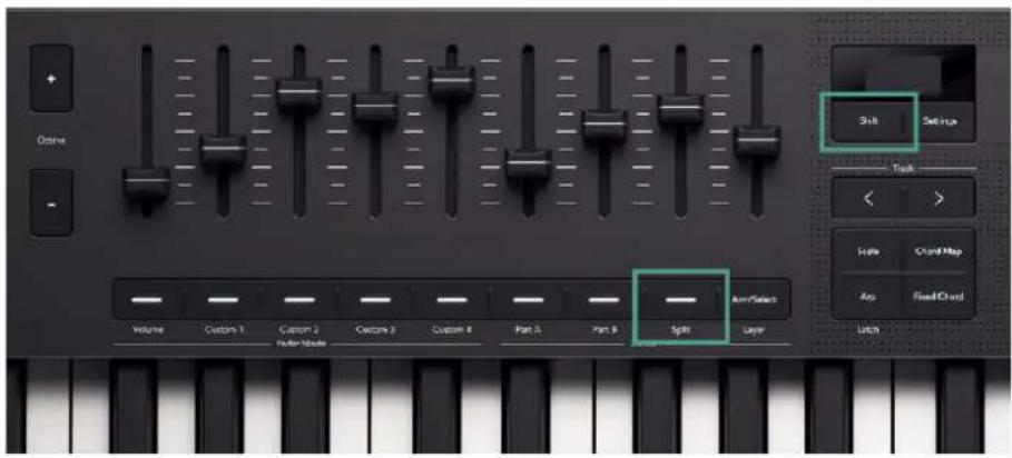 NOVATION Launchkey 49 MK4 - Réglage du point de division de la pièce - 1