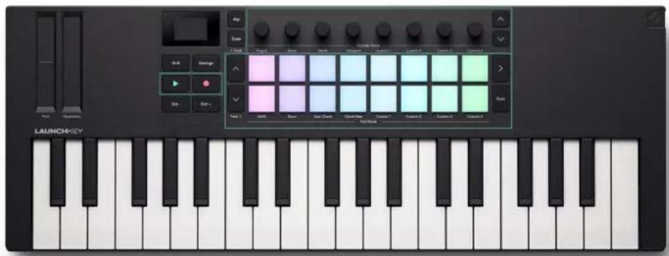 NOVATION Launchkey Mini 37 MK4 - Zones de contrôle du Launchkey Mini 37 - 1