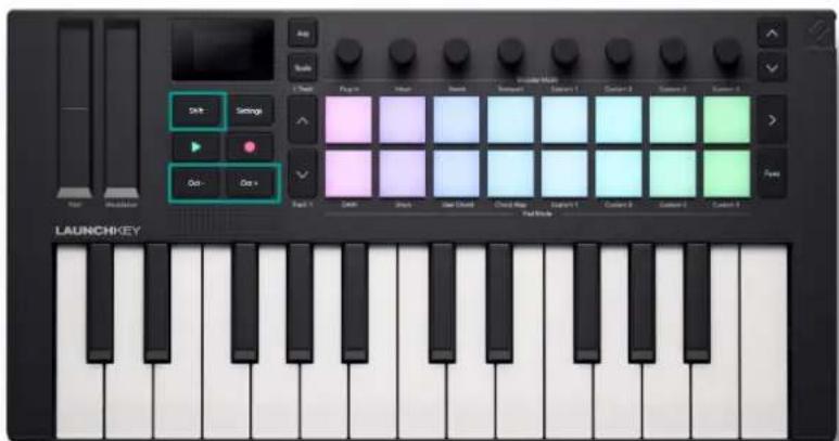 NOVATION Launchkey MMini 25 K4 - Transposition des clés - 1