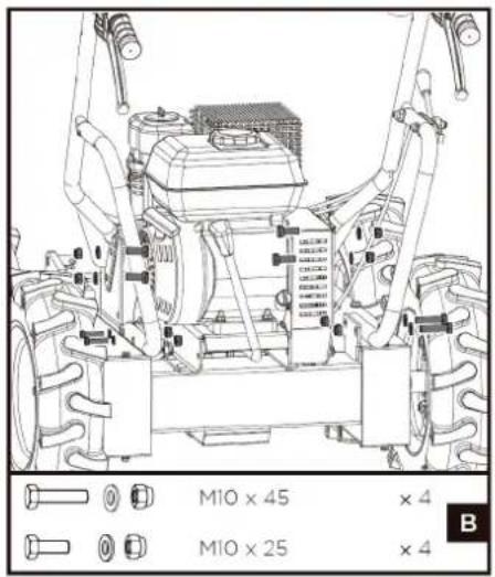 M10 x 45 × 4 M10 x 25 × 4 B