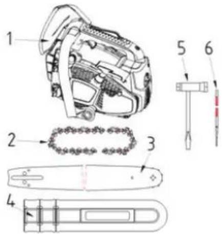 Anova MG4600 - CINQ. MONTAGE DU GUIDE ET DE LA CHAÎNE TRONÇONNEUSE - 1