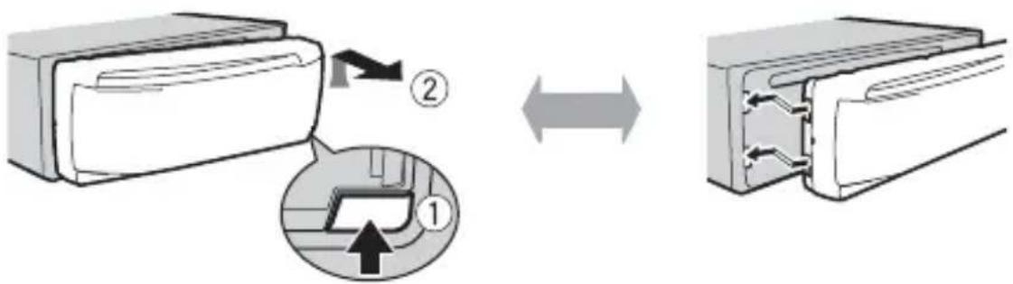 PIONEER DEH-S220UI - Detaching the front panel - 1
