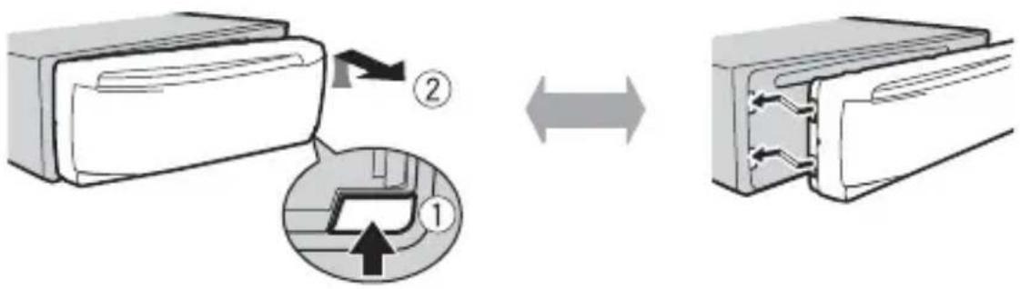 PIONEER DEH-S120UBB - Detaching the front panel - 1