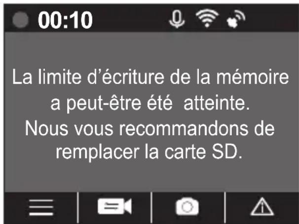 PIONEER VREC-Z710SH - Fonction de détection de la durée de vie de la carte SD - 1