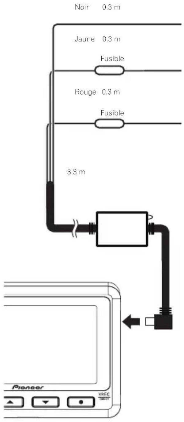 PIONEER VREC-Z810SH - Connexion du câble d'alimentation - 1