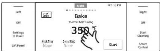 Dacor DOP48T960GS - Setting the Cooking Temperature - 1