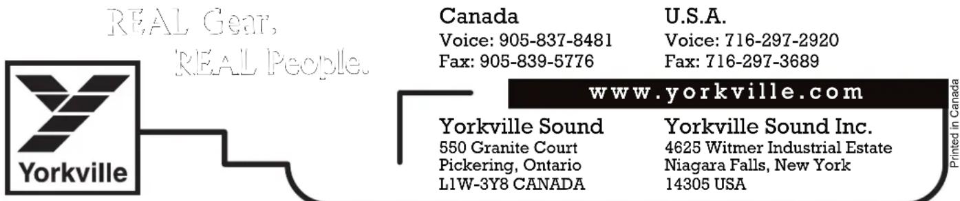 YORKVILLE NX8P - LIMITES DE CHARGE DE TRAVAIL - 2