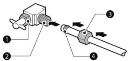LG LRFVS2503S - Connect the tubing to the shutoff valve. - 1