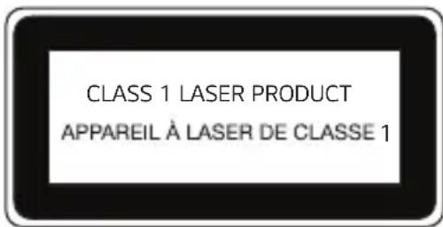 CLASS 1 LASER PRODUCT APPAREIL À LASER DE CLASSE 1