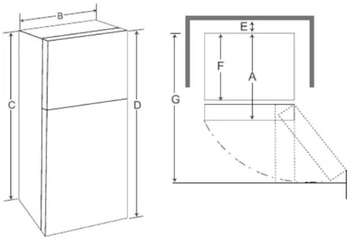 LG LT13C2000V - Dimensions et dégagements - 1
