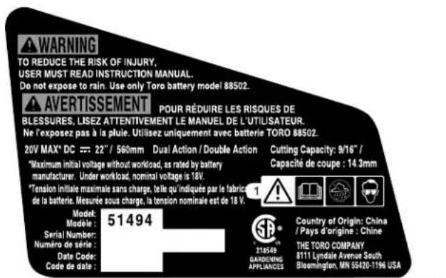 TORO 51494 - Pegatinasdeseguridadeinstrucciones - 2
