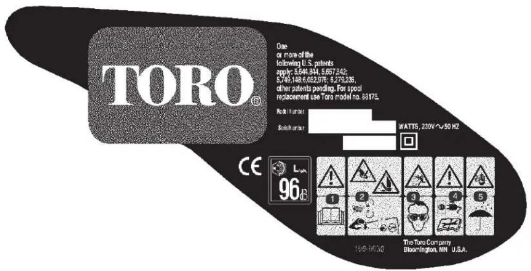 TORO 51348 - Pegatinas de seguridad/instrucciones - 1