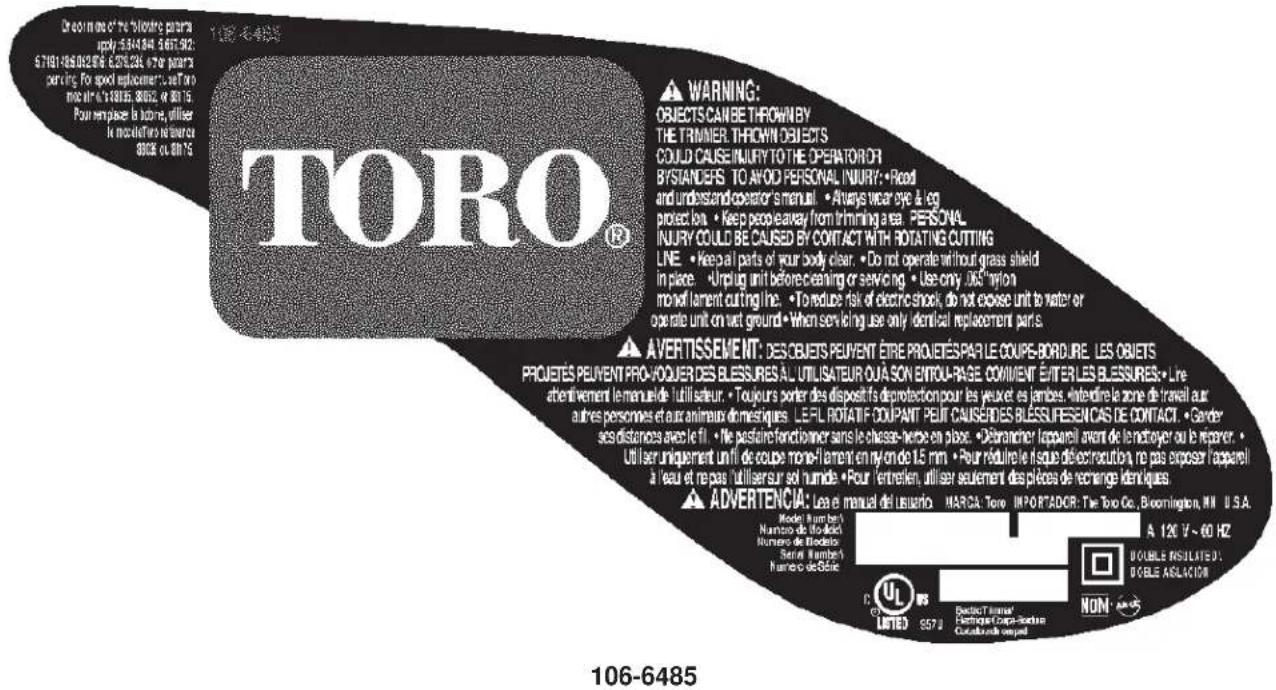 TORO 51355 - Safety/Instruction Decals - 1
