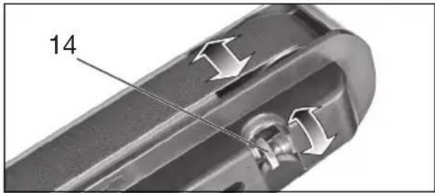 METABO DS 175 - Ustawianie biegu taśmy (tylko BS 175) - 1