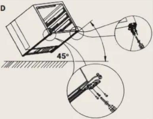 BORETTI Milano MLWC60 - Top hinge 2. Door light switch 3. Location-plate 4. Bottom hinge 5. Support - 4