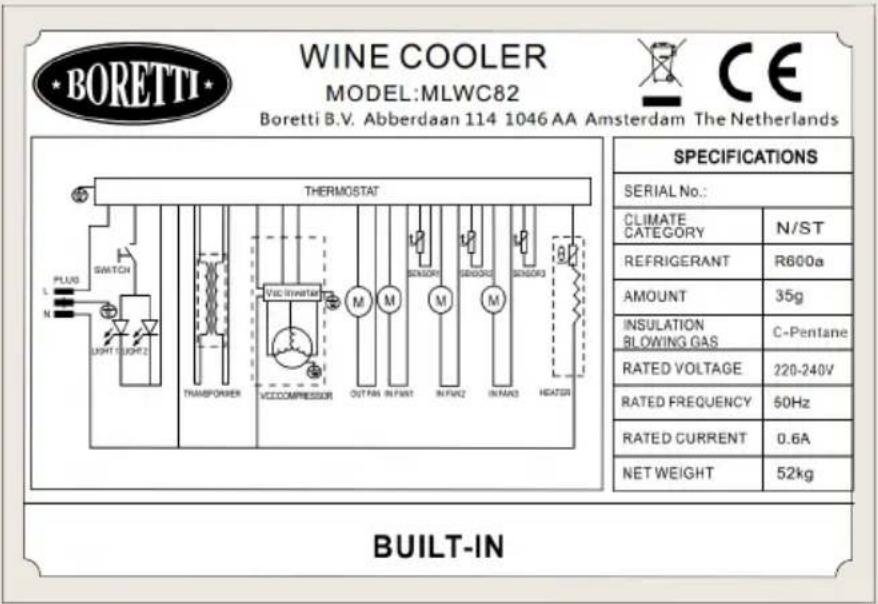 BORETTI Milano MLWC82 - Plaque signalétique - 1