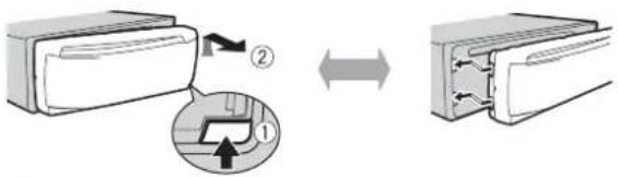 PIONEER DEH-S100UBB - Detaching the front panel - 1