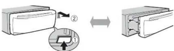 PIONEER DEH-S400DAB - Detaching the front panel - 1