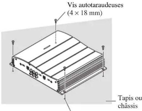 PIONEER GM-X354 - Exemple d'installation sur le tapis de sol ou sur le châssis - 1