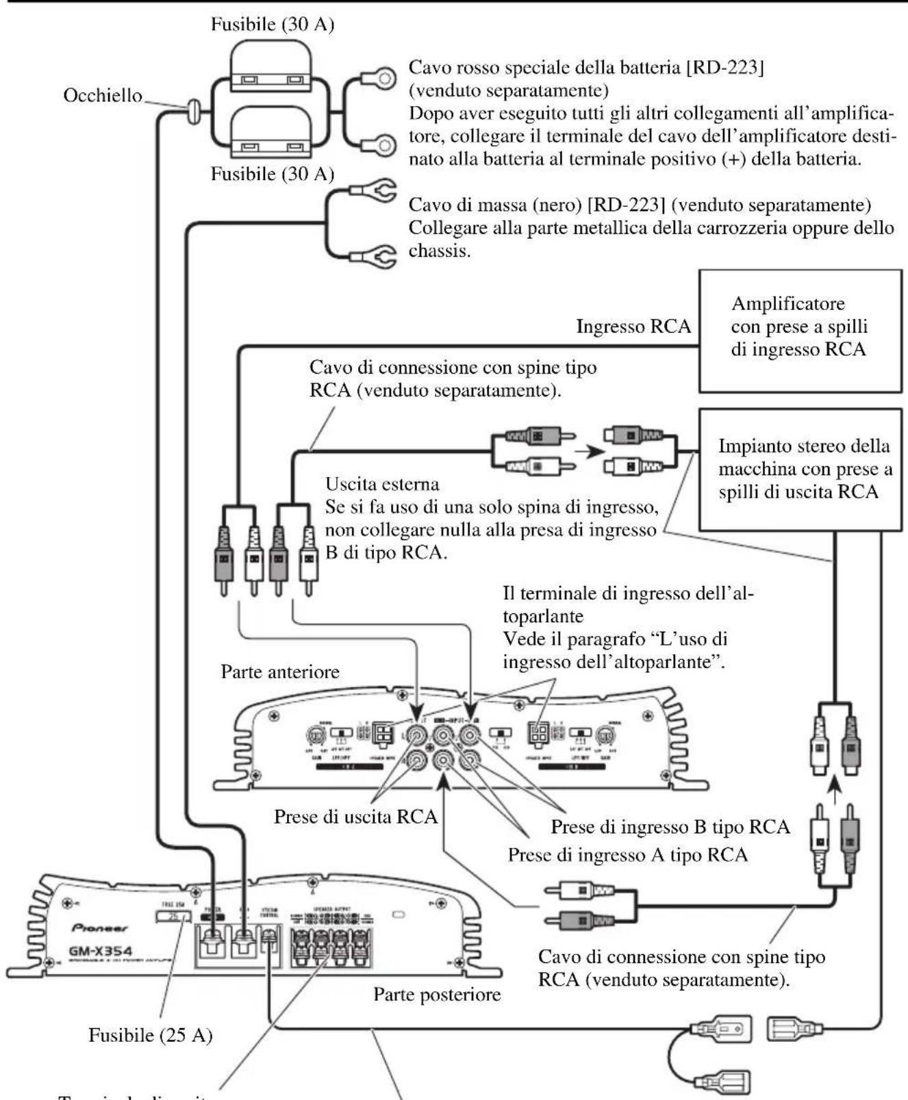 PIONEER GM-X354 - Schema di collegamento - 1