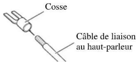 PIONEER GM-X354 - Fixez une cosse à l'extrémité de chaque câble de haut-parleur. Les cosses ne sont pas fournies. - 1