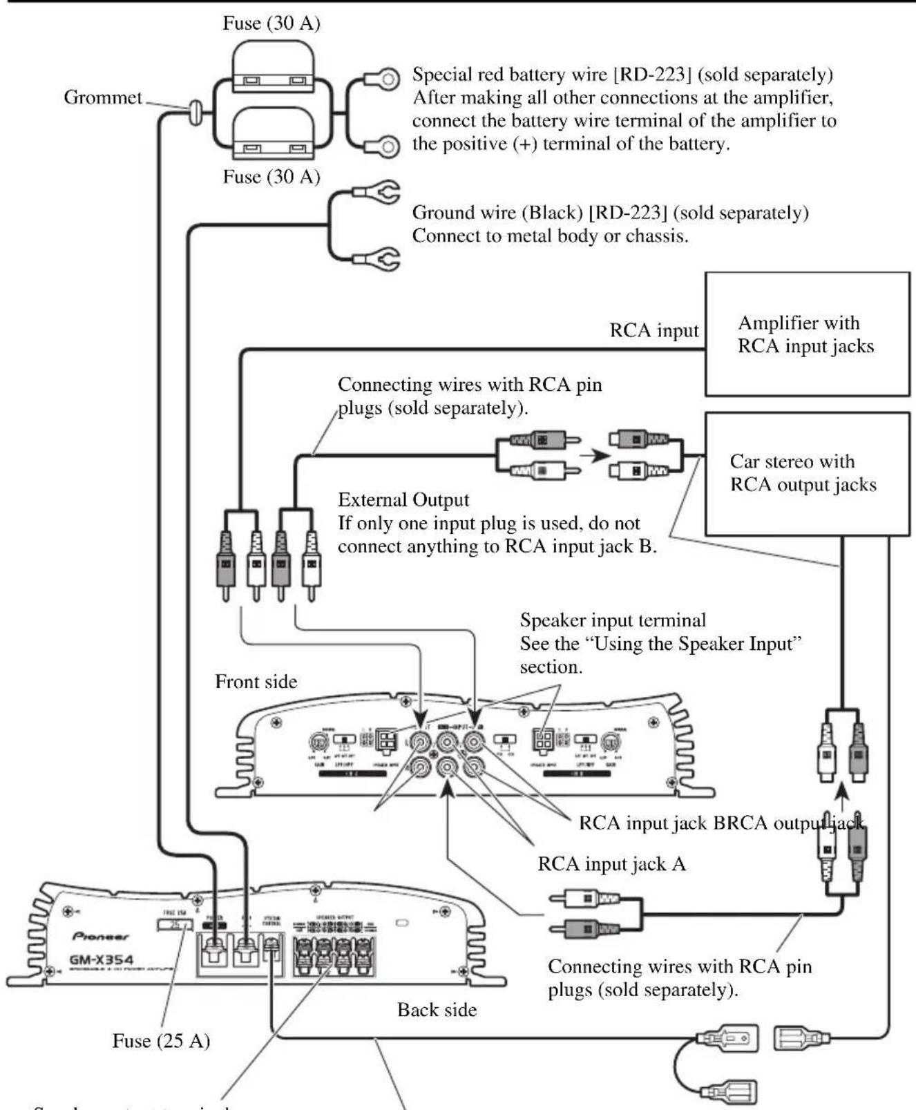 PIONEER GM-X354 - Connection Diagram - 1