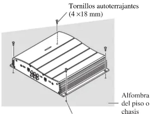 PIONEER GM-X354 - Ejemplo de instalación en la alfombra del piso o en el chasis - 1