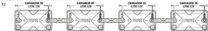 NOCO NLX - Conexión de bárterlas NLX en series. - 1
