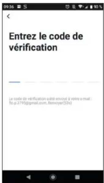 Entrez le code de vérification Le code de vérification a été envoyé à votre e-mail: fo.p.3795@gmail.com, fenvoyer(50s)